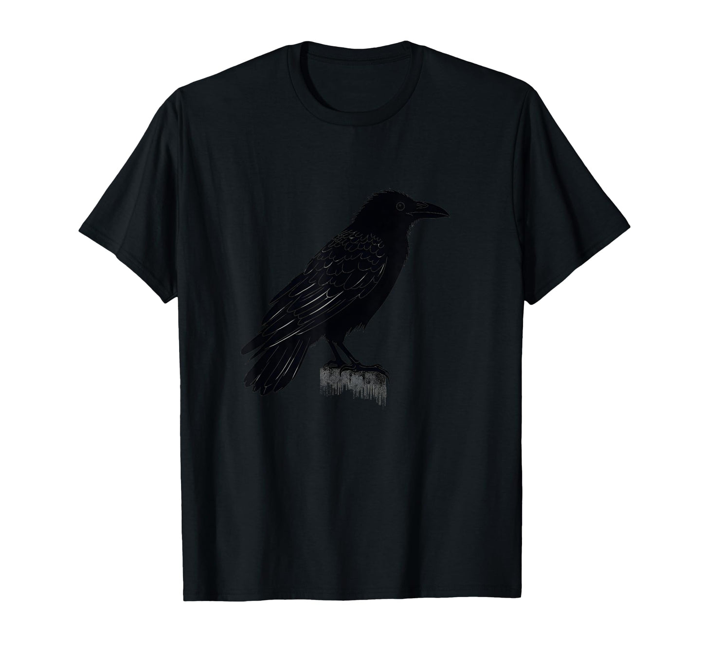 Vintage Crow Black Illustration Raven T-Shirt