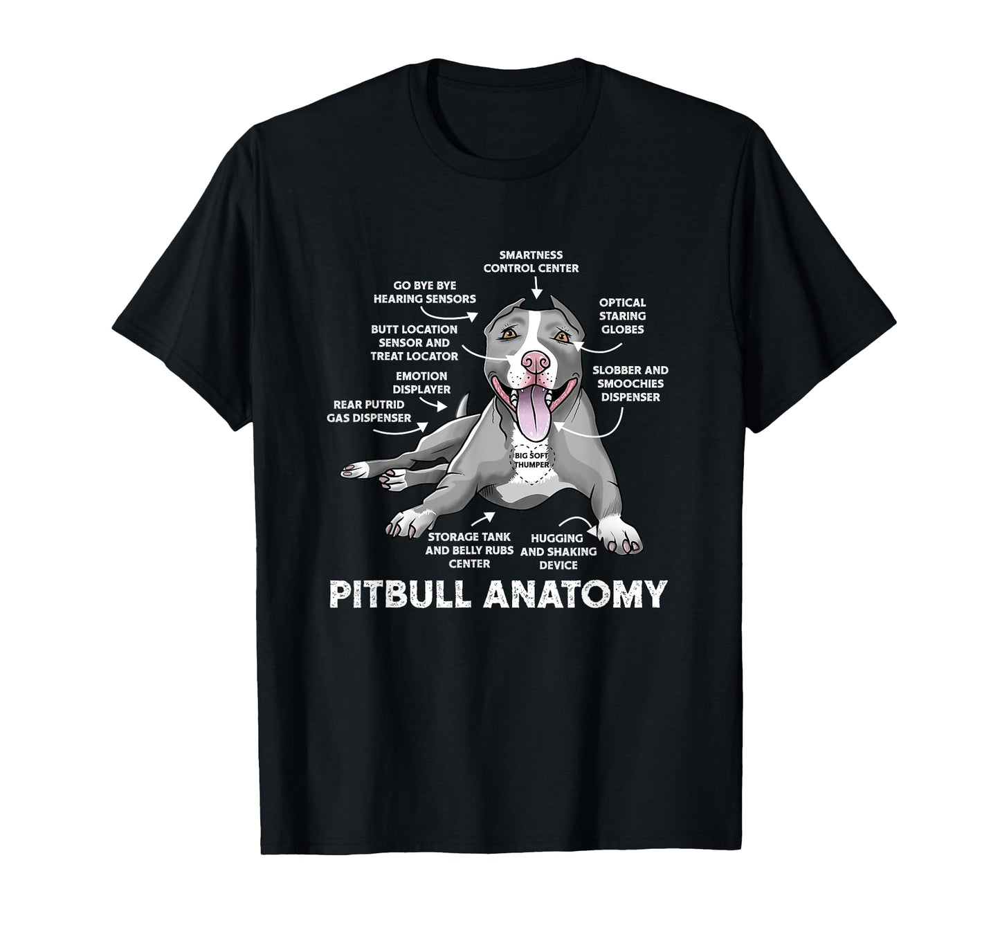 Pitbull Anatomy Funny BullDog Lover Dog Owner Men Women T-Shirt