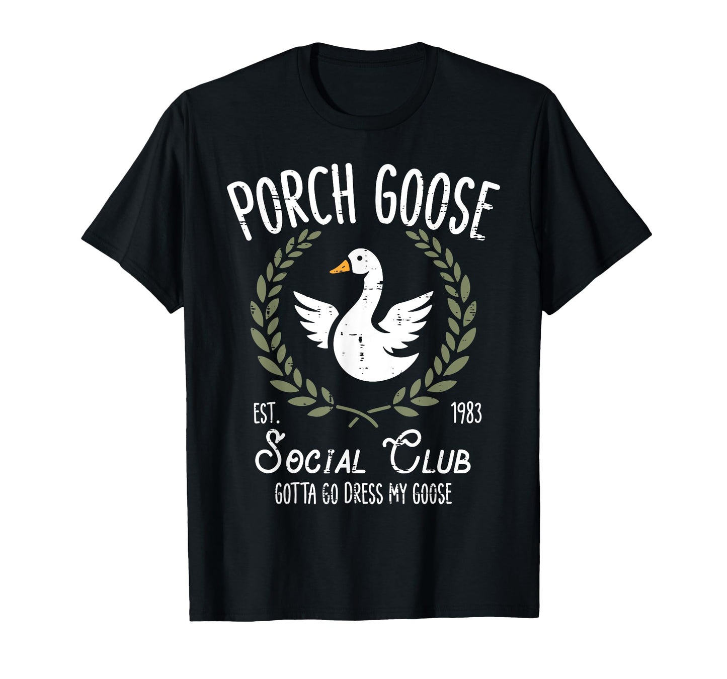 Porch Goose Social Club Funny Silly Animal Women Men Kids T-Shirt