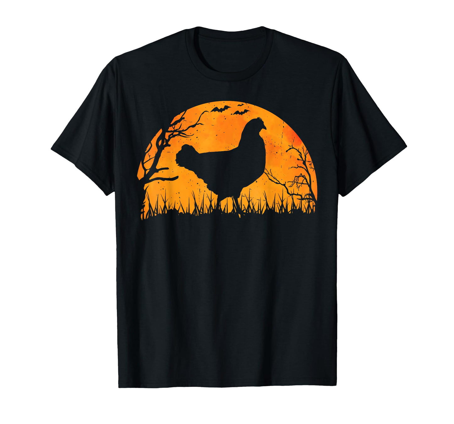 Funny Chicken Halloween Moon Silhouette Spooky Chicken Lover T-Shirt