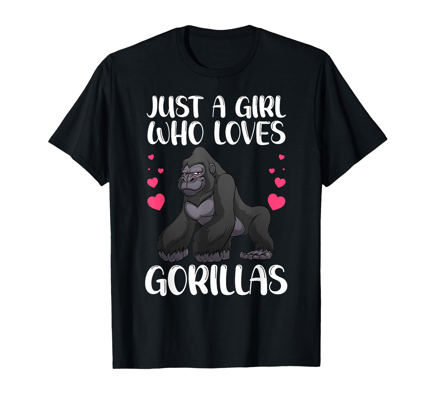 Funny Gorilla Design For Girls Kids Women Gorilla Ape Lover T-Shirt