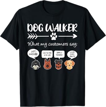 Dog Walker Shirt Dog Walking Gift Funny Cute Dog Faces T-Shirt for Men Women Girls Kids