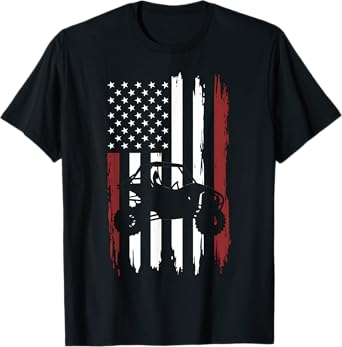 American Flag Road UTV 4x4 Distressed Design T-Shirt