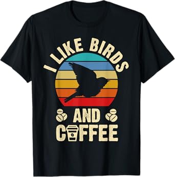 I like Birds & Coffee Funny vintage I Heart Birds Lover T-Shirt