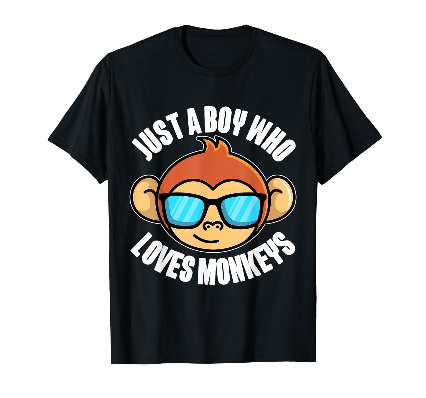 Just A Boy Who Loves Monkeys With Sunglasses For Kids T-Shirt