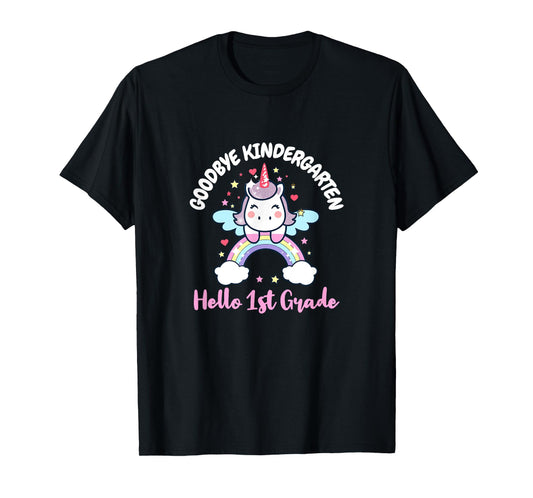 Goodbye Kindergarten Hello First Grade Day Back To School T-Shirt