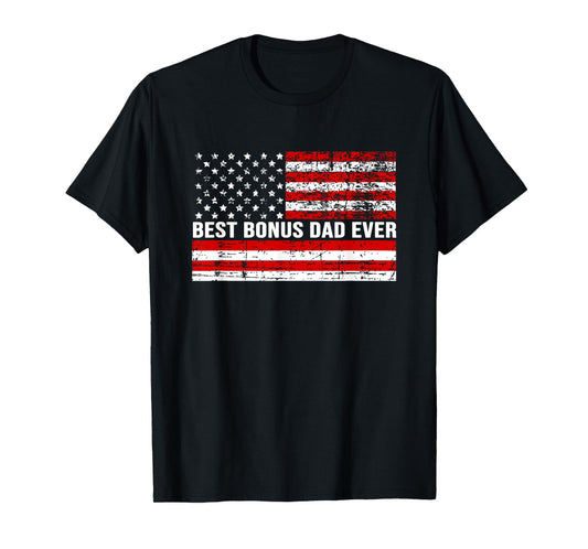 Best Bonus Dad Ever American Flag vintage T-Shirt
