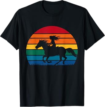 Girl Horse Riding Vintage Cowgirl Texas Ranch T-Shirt