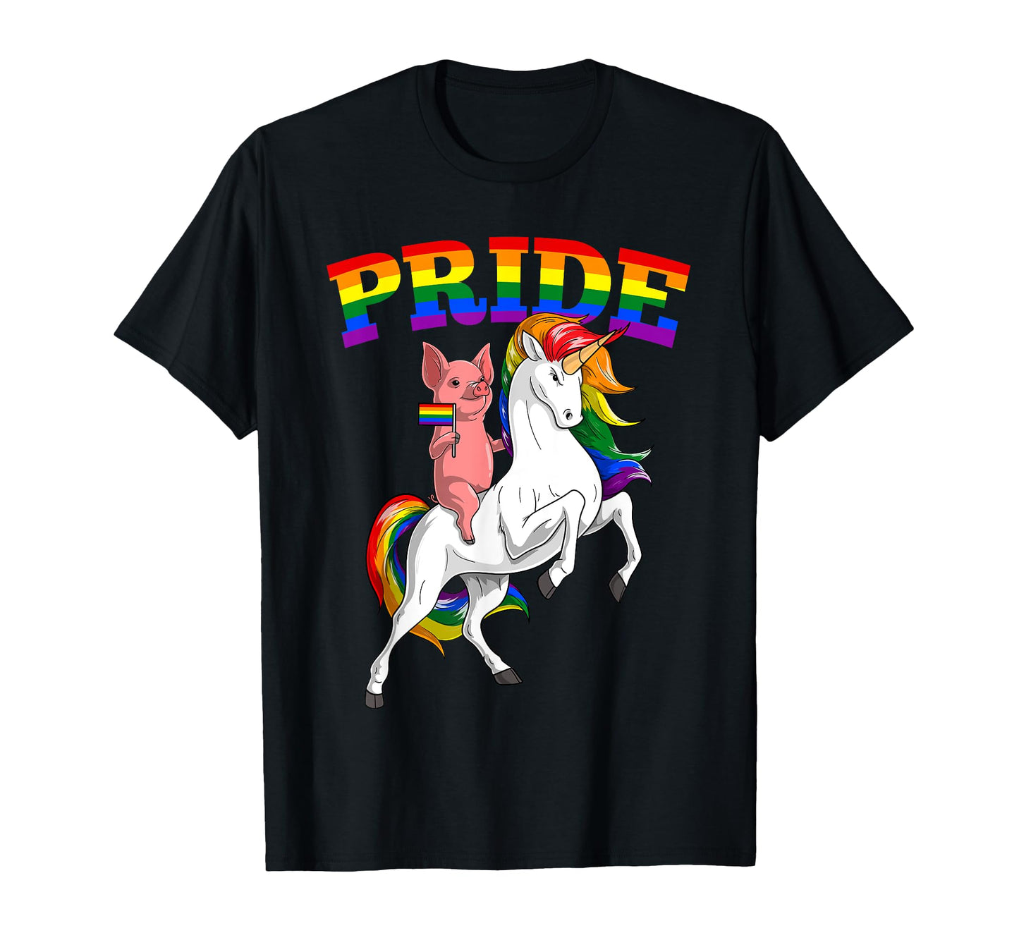 LGBT Pig Unicorn Gay Pride Rainbow LGBTQ Cute T-Shirt