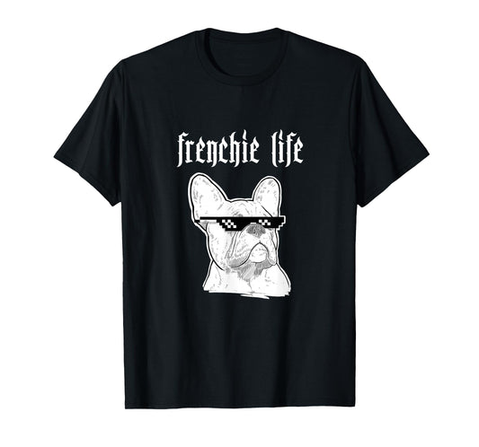 Thug Frenchie Life Funny Cool T-Shirt for Dog Lovers T-Shirt for Men Women Girls Kids