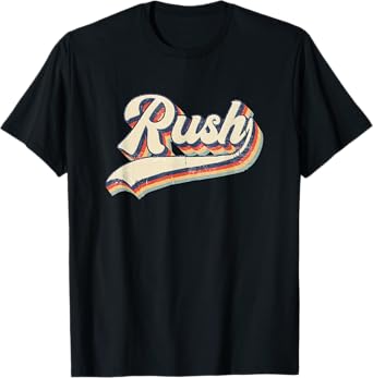 Rush Surname Vintage Retro Gift Men Women Boy Girl T-Shirt