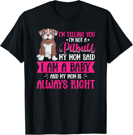Kawaii Pitbull Lover T-Shirt, Black, Small