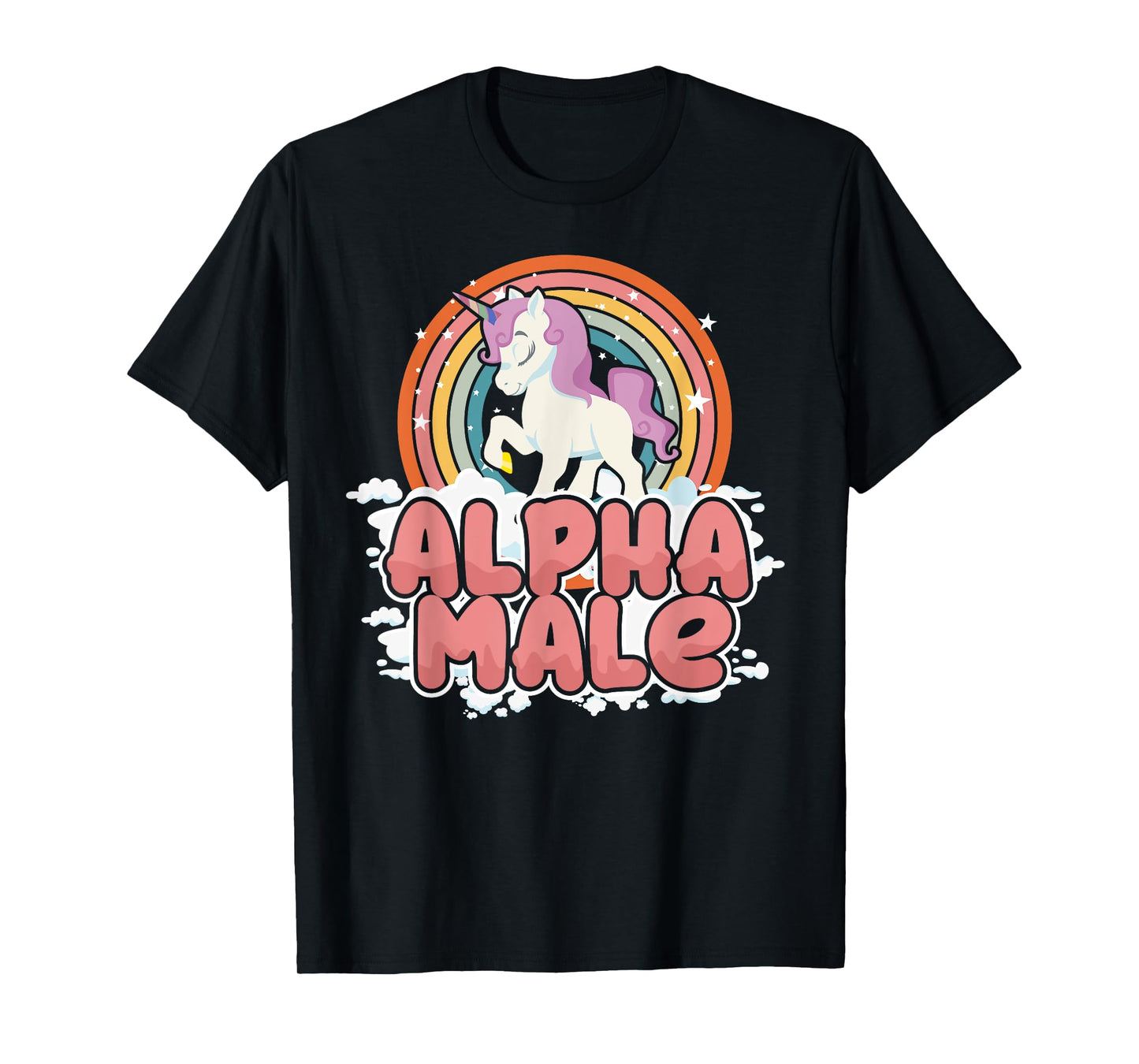 Funny Alpha Male Unicorn Lover Gift Rainbow Sarcastic T-Shirt