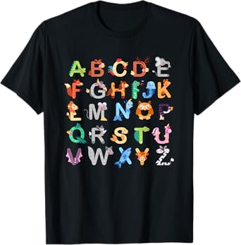 Zoo Animal Alphabe ABCs Learning For Boys Girls Kids T-Shirt