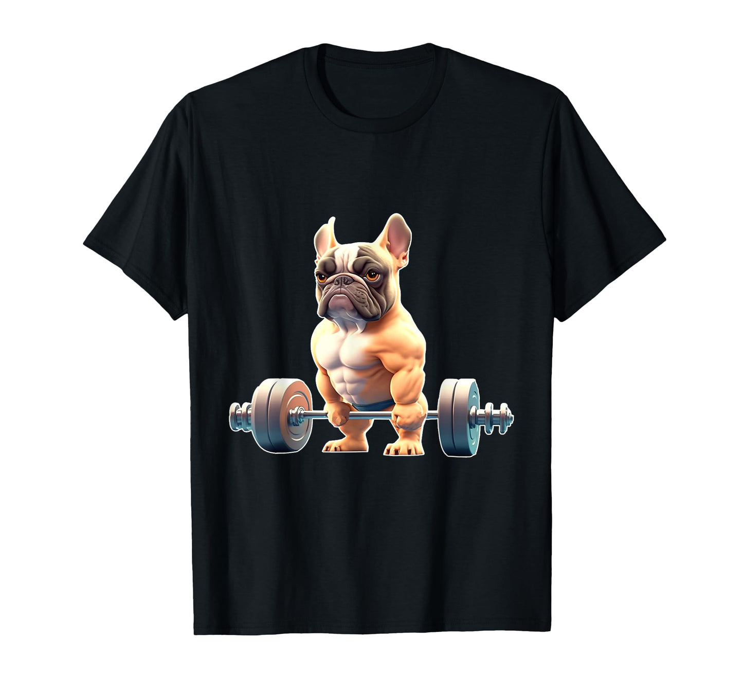 Funny French Bulldog Bodybuilding Gym Frenchie Weightlifter T-Shirt for Men Women Kids