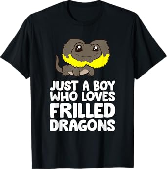 Just a Boy Who Loves Frilled Dragons Frilled Lizard T-Shirt