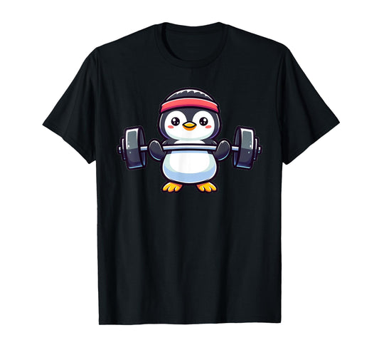 Penguin Powerlifting Weightlifting Gym Workout T-Shirt