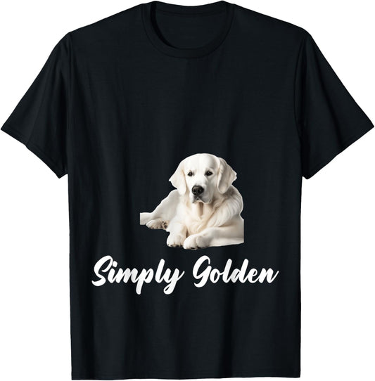 White English Cream Golden Retriever "Simply Golden" T-Shirt