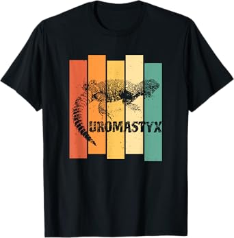 Uromastyx Spiktail Lizard Reptile Retro Colours T-Shirt