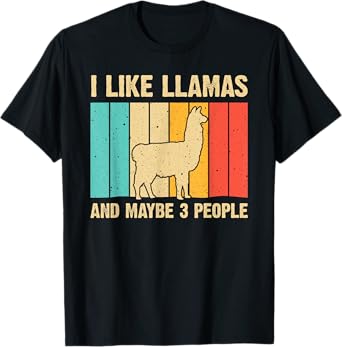 Funny Llama Design For Kids Men Women Alpaca Lover Farming T-Shirt
