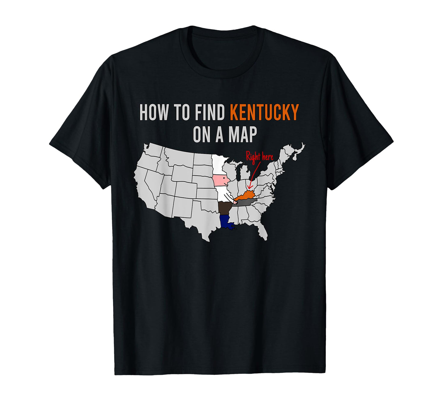 How To Find Kentucky On A Map Chef Holding Fried Chicken T-Shirt