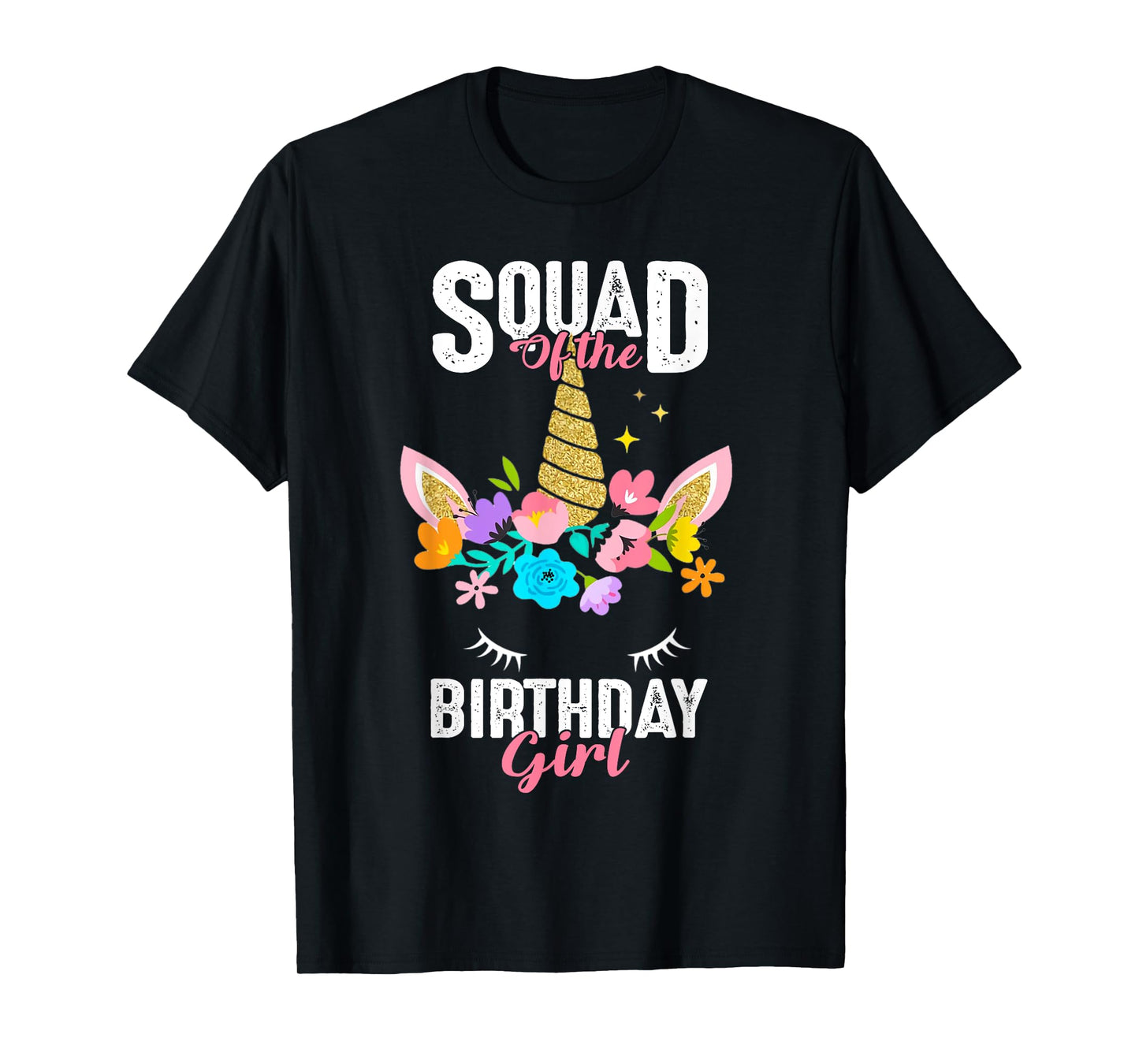 Squad of the Birthday Girl Cute Unicorn Birthday Matching T-Shirt