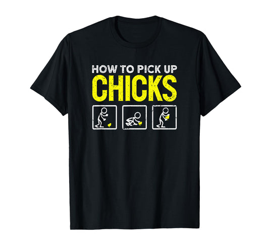 How To Pick Up Chicks Funny Kids Mens Easter T-Shirt