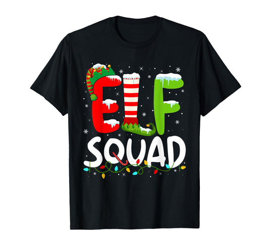 Elf Family Christmas Matching Pajamas Xmas Elf Squad T-Shirt