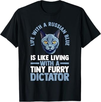 Cat Russian Blue Men Women T-Shirt