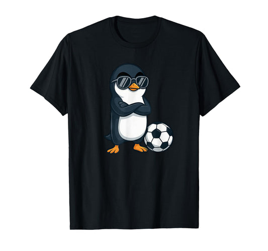 Cool Cartoon Penguin Soccer Player T-Shirt
