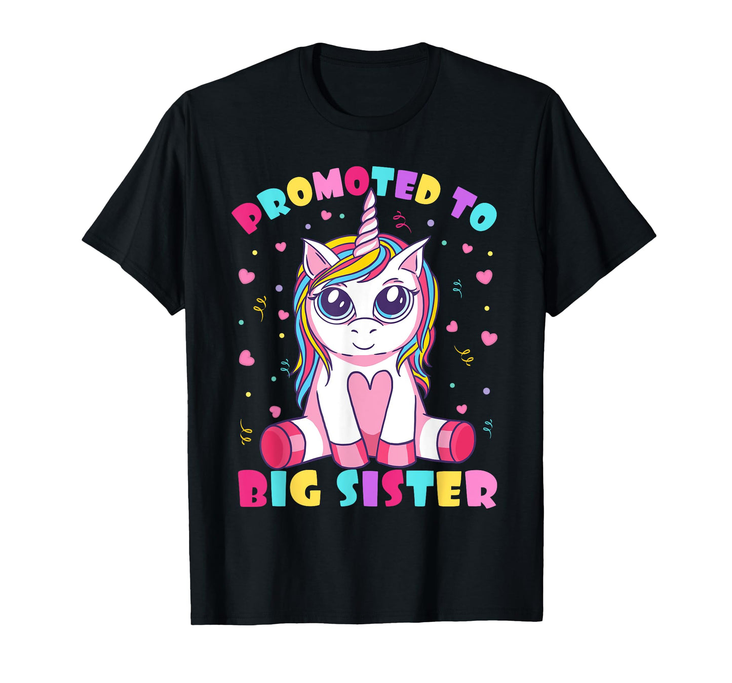 Promoted To Big Sister Cute Unicorn Lover Kids Girls T-Shirt