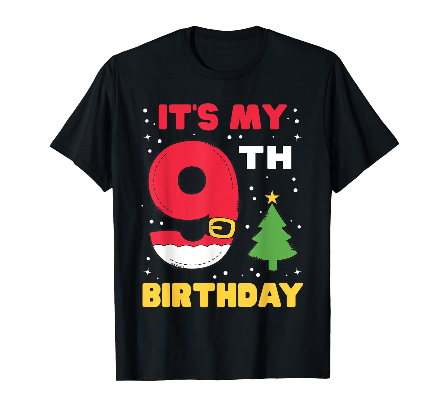 It's My 9th Birthday Christmas 9 Years Old Santa Boys Girls T-Shirt