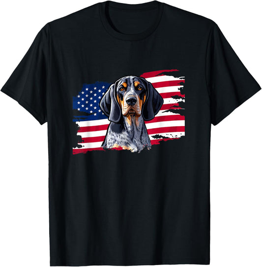 USA Flag 4th Patriotic Bluetick Coonhound Lover T-Shirt
