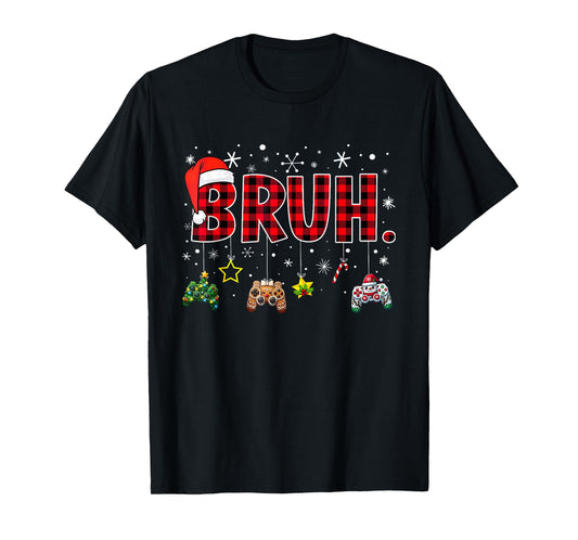 Christmas Bruh Gamer Controller Xmas Gaming Boys Kids Youth T-Shirt