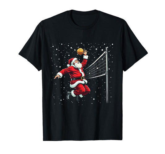 Santa Claus Volleyball Player Christmas Winter Holiday Xmas T-Shirt