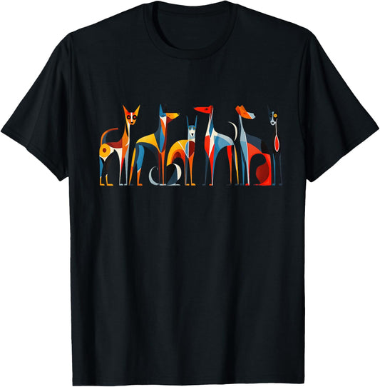MidCentury Modern Dogs T-Shirt, Small, Black