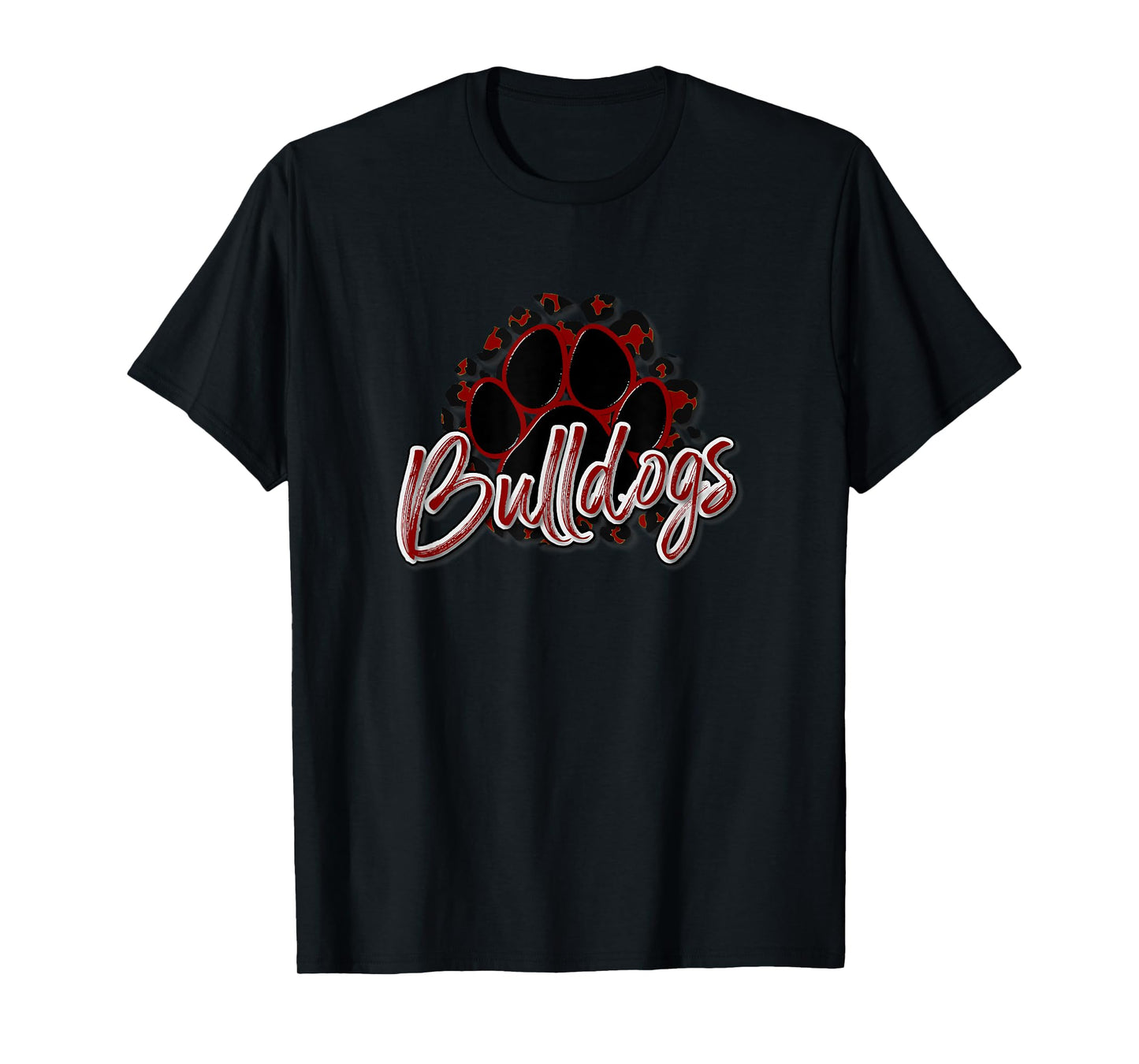 Bulldogs Maroon Black Cheetah School Sports Fan Team Spirit T-Shirt