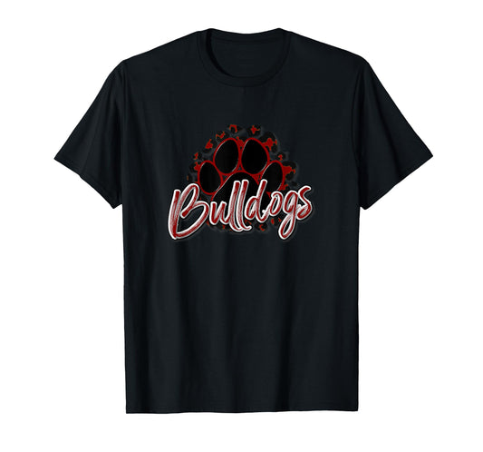 Bulldogs Maroon Black Cheetah School Sports Fan Team Spirit T-Shirt