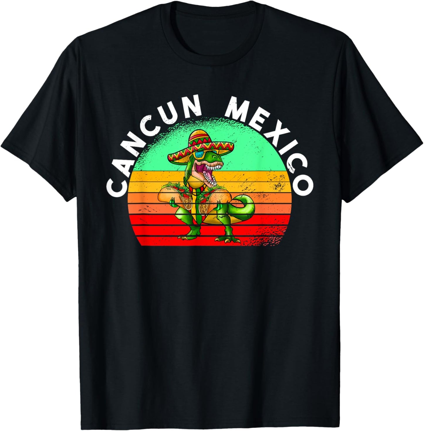 Cancun Mexico Vintage T-Rex T-Shirt