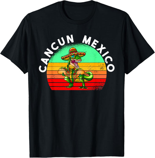 Cancun Mexico Vintage T-Rex T-Shirt