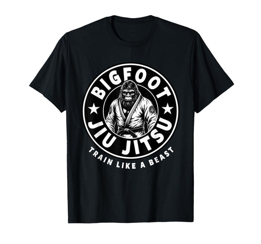 Bigfoot Jiu Jitsu Train Like A Beast Funny Jiu Jitsu T-Shirt