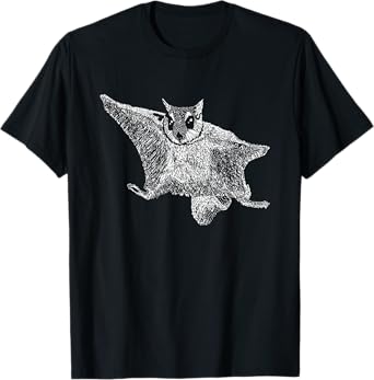 Flying Squirrel Sketch Art T-Shirt