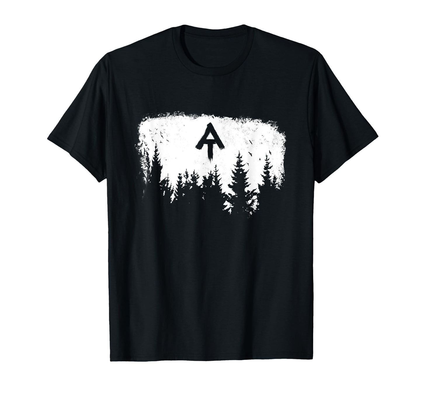 White Blaze Appalachian AT Trail Minimalist Pine Tree Hike T-Shirt