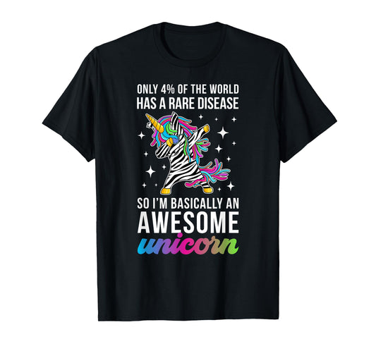 Rare Disease Day For Proud Rare Disease Fighters Unicorn Rare Disease Awareness T-Shirt - Women's Black Small Classic Fit Short Sleeve Crew Neck T-Shirt
