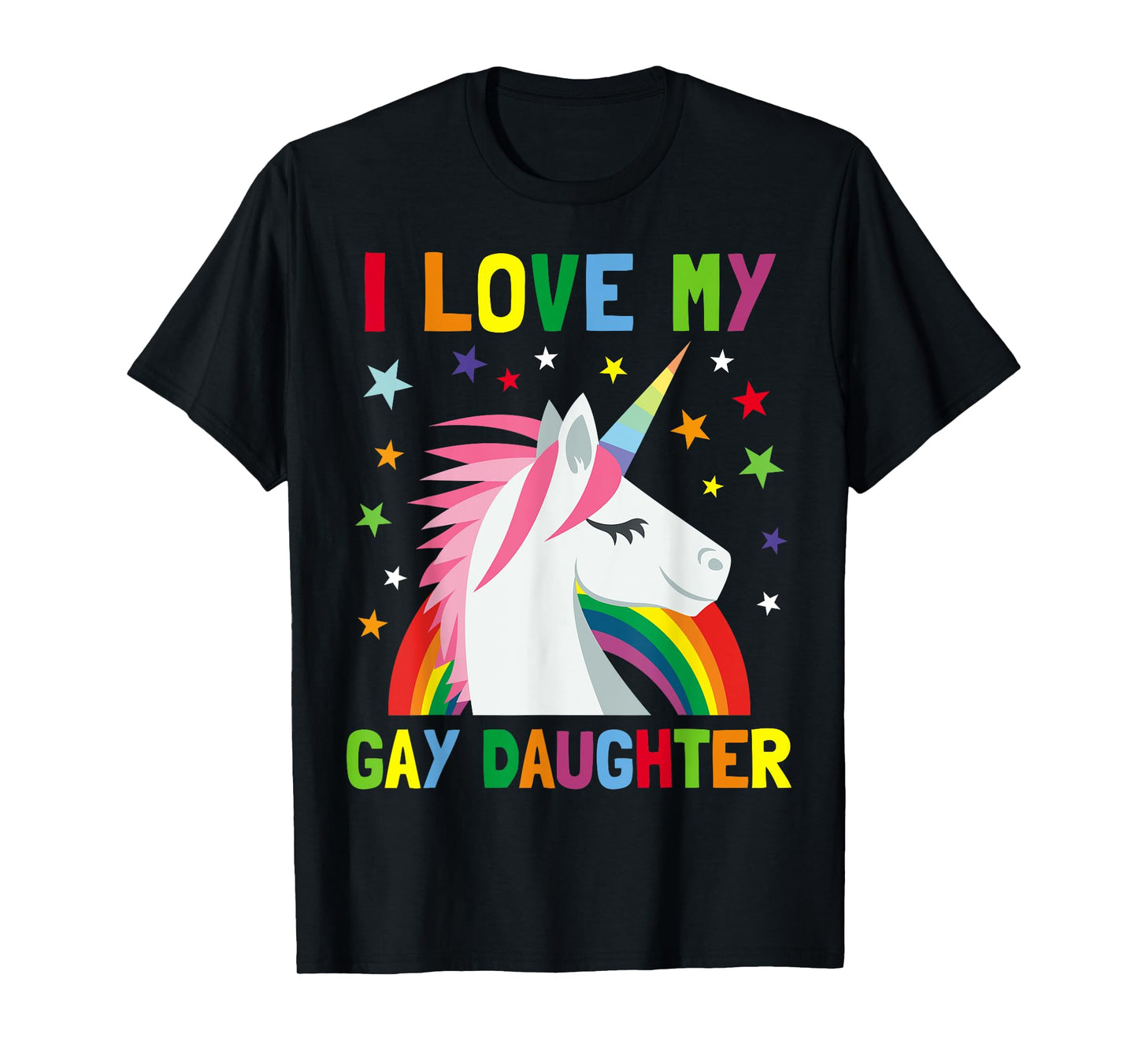 I Love My Gay Daughter Unicorn T-shirt Parent of Gay Child T-Shirt