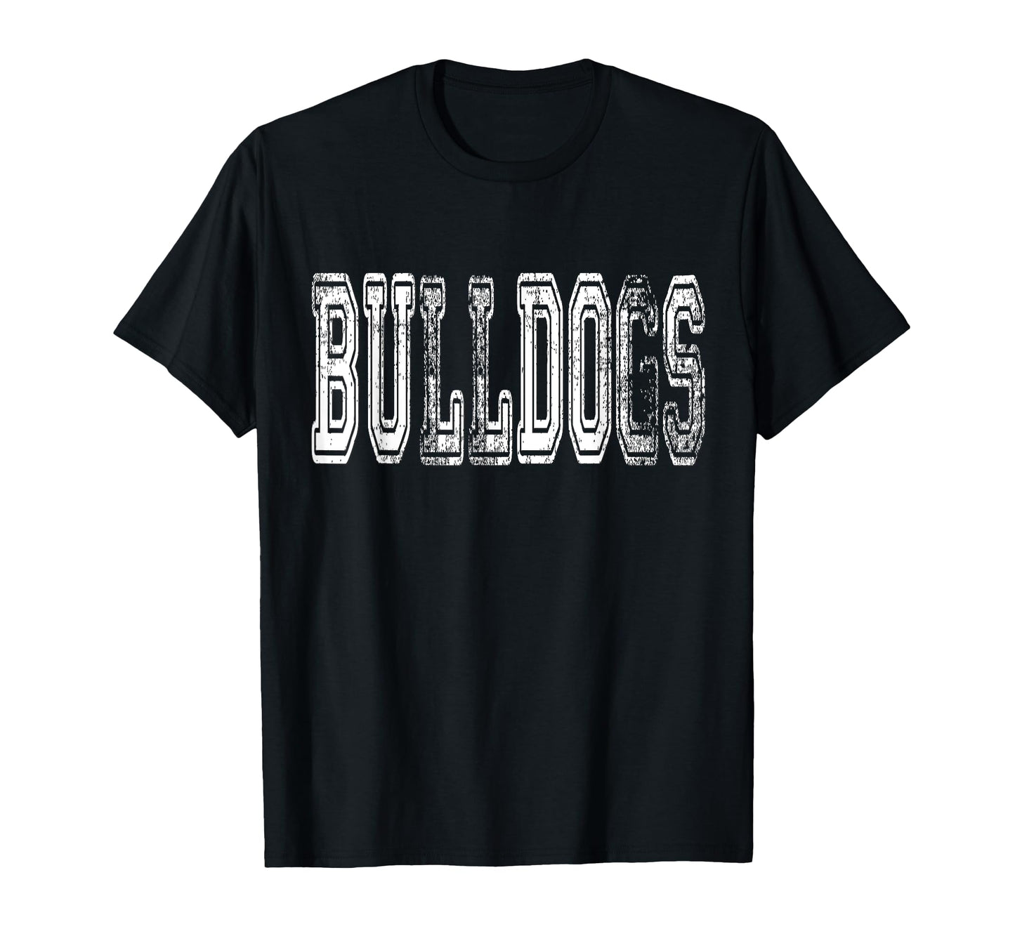 Bulldogs Mascot Distressed Vintage School Sports Name Fans T-Shirt