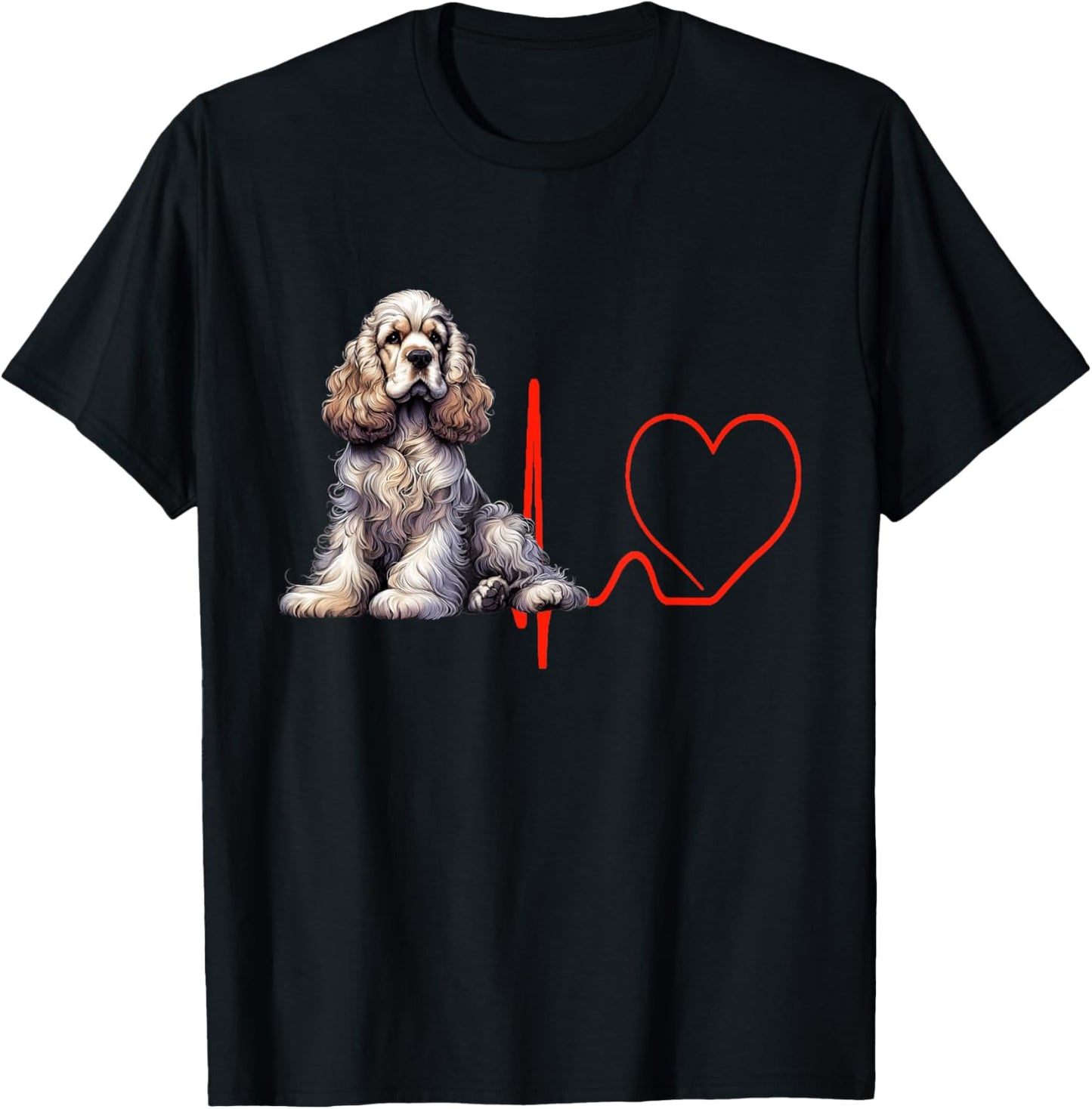 American Cocker Spaniel Dog Heartbeat Funny Dogs Owner Lover T-Shirt