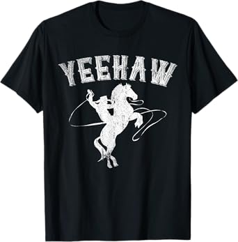 Funny Western Gift Horse Bull Riding Rodeo Yeehaw Cowboy T-Shirt