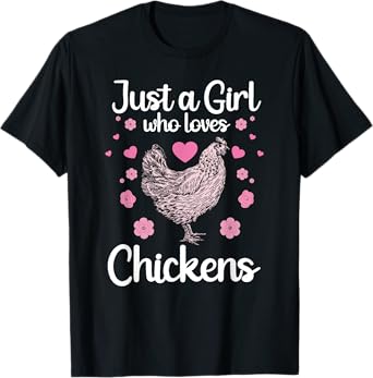 Funny Girl Chicken Design For Kids Women Mom Chicken Lover T-Shirt