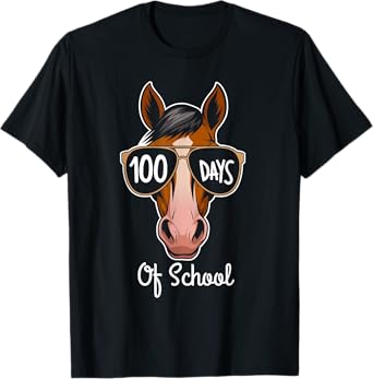 100th Day Of School Cool Horse 100 Days Smarter For Kids T-Shirt